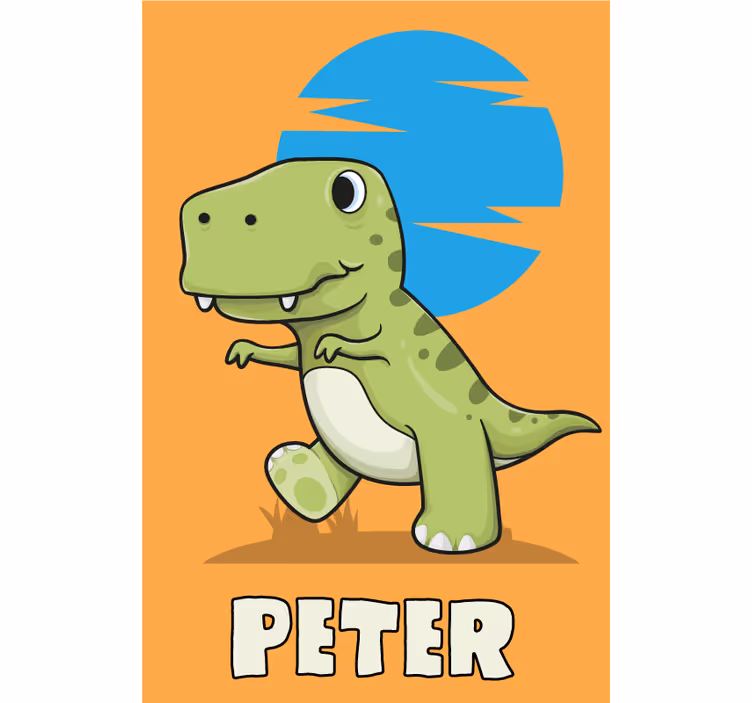 Grøn t-rex specialudskrevet vinduesgardin - TenStickers