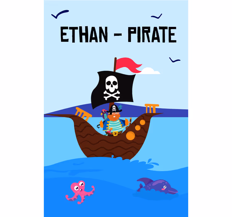 Piratbåd specialudskrevet rullegardin - TenStickers