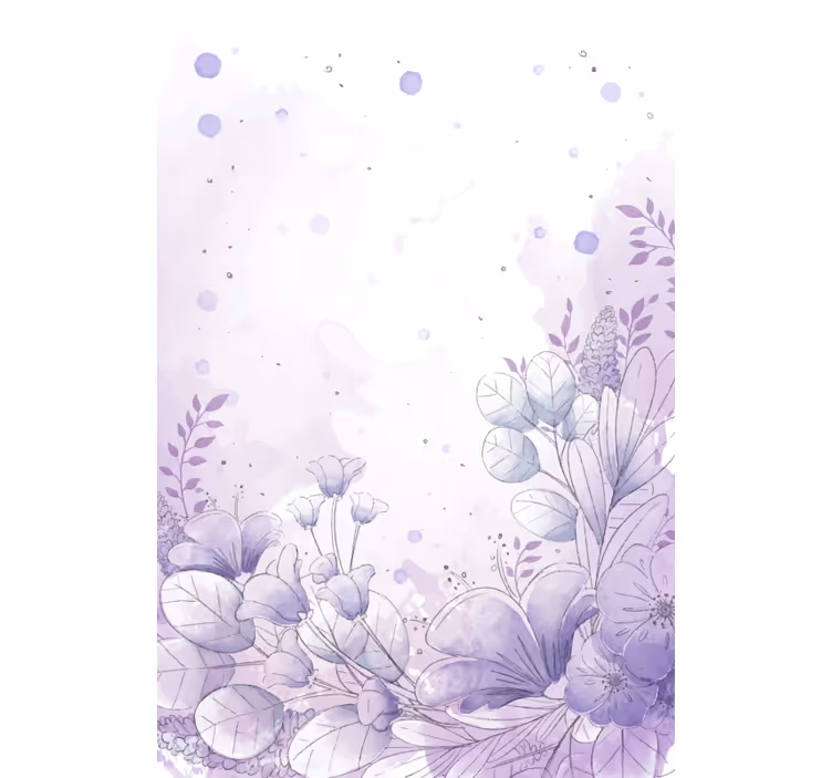 Lilla og blå blomster original rullegardin - TenStickers