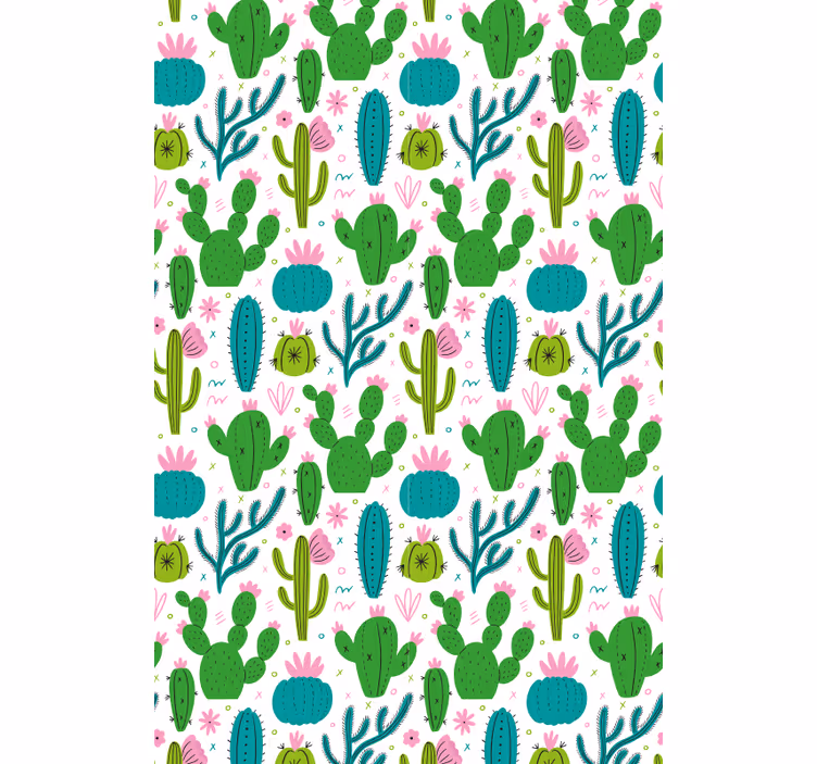 Blomstermønster kaktus mønster Rullegardin - TenStickers