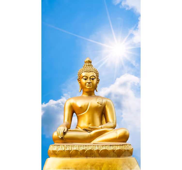 Solrig buddha zen blå Rullegardin - TenStickers