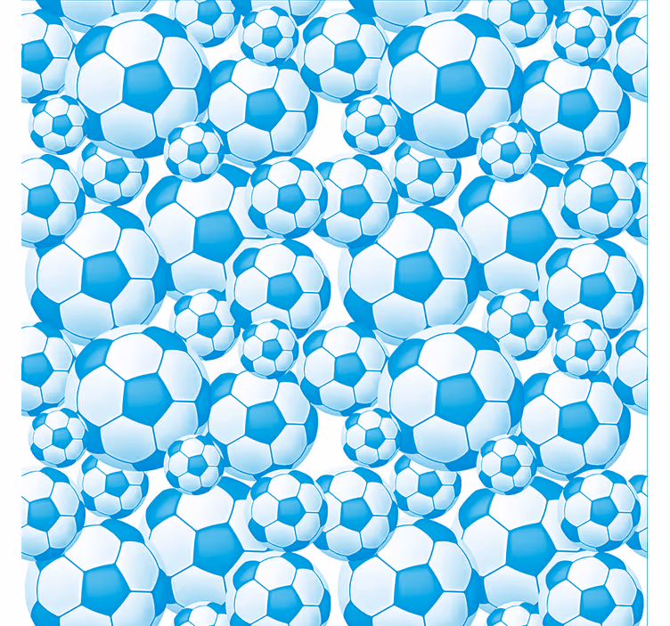 Blå bold mønster fodbold rullgardin - TenStickers