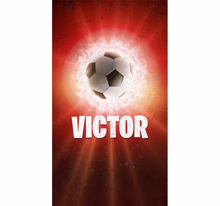 Ildbold med navn fodbold rullgardin - TenStickers
