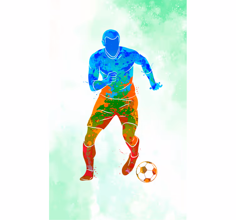 Akvarel spiller fodbold rullgardin - TenStickers