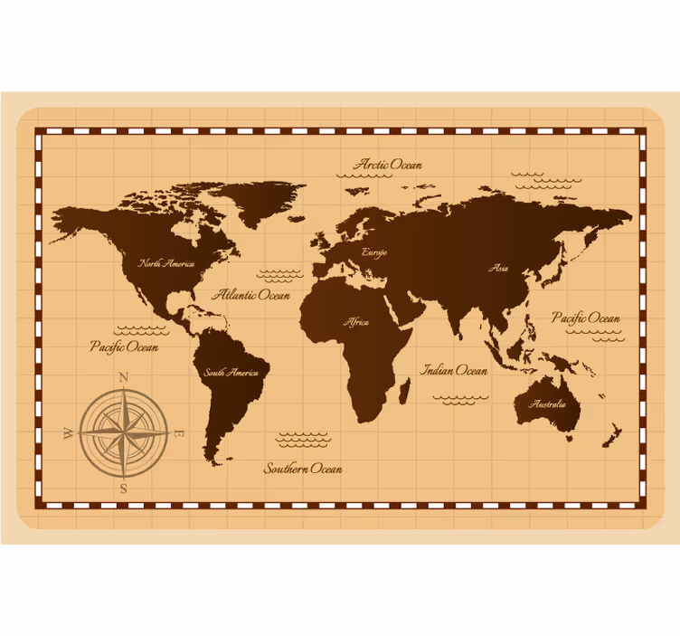 Atlas vintage verdenskort rullgardin - TenStickers
