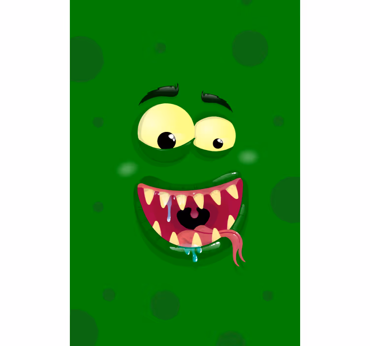 Grøn monster sjov børn rullegardin - TenStickers