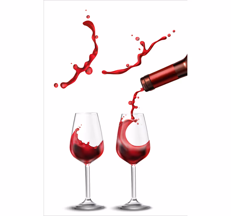 Glas vin sjov spisestue rullegardin - TenStickers
