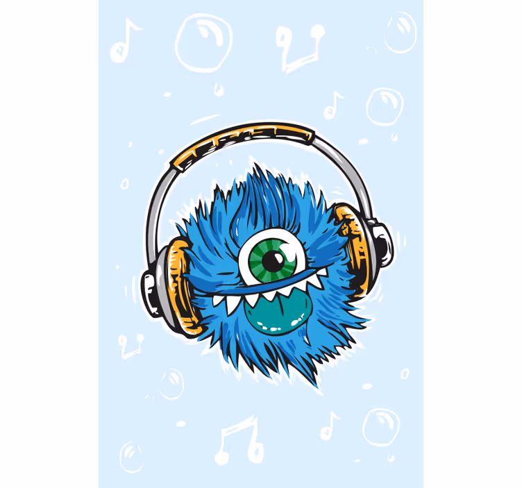 Monster hovedtelefoner sjove rullegardiner - TenStickers