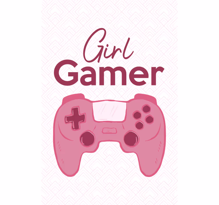 Pige gamer nørd rullegardin - TenStickers
