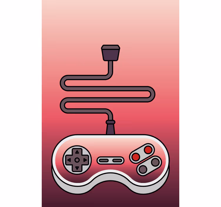 Rød controller nørdede rullegardiner - TenStickers