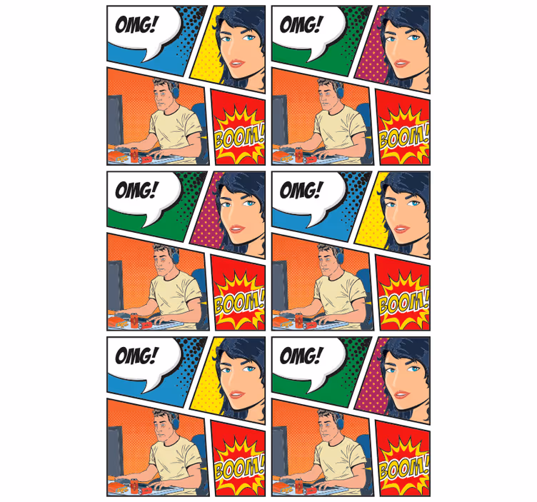 Gamer sjov nørd rullegardin - TenStickers