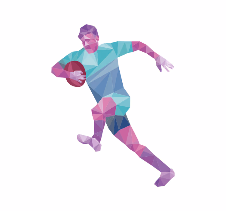 Geometrisk rugbyspiller sports rullegardiner - TenStickers
