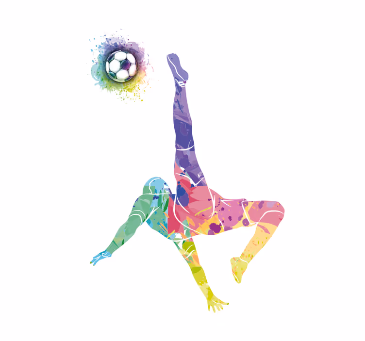 Akvarel fodboldspiller sport rullgardin - TenStickers
