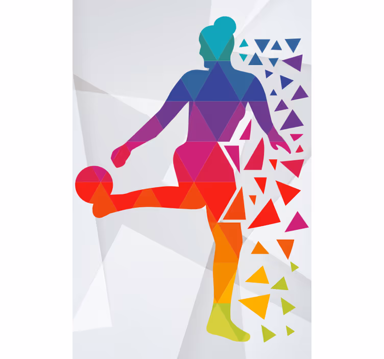 Geometrisk pige fodbold sport rullgardin - TenStickers