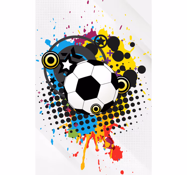Kunstnerisk fodbold sport rullgardin - TenStickers