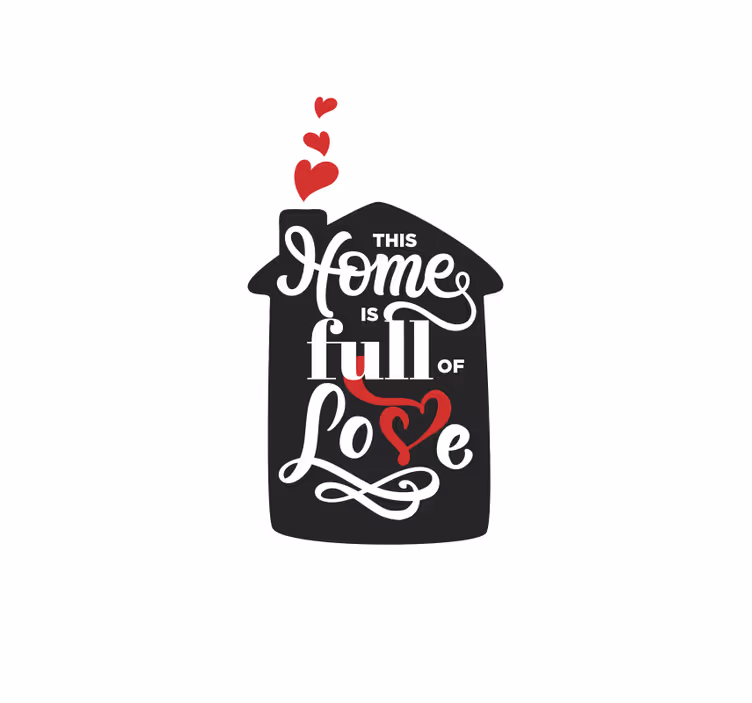 Hjem fuld af kærlighed tegn romantiske rullegardiner - TenStickers