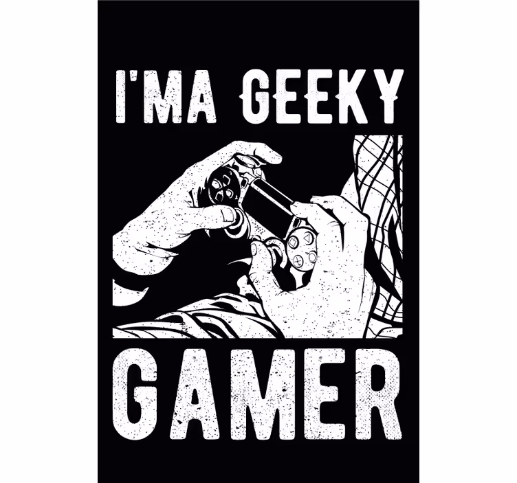 Nørdet gamer sort rullegardin - TenStickers