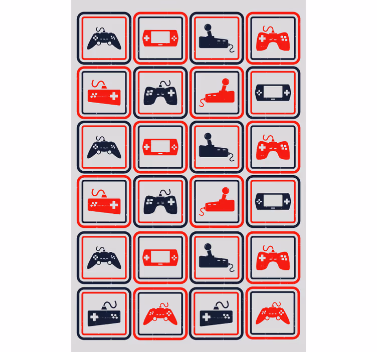 Retro grå controllere nørdede rullegardiner - TenStickers