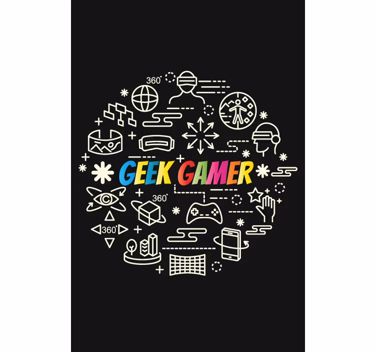 Gaming doodles nørdede rullegardiner - TenStickers