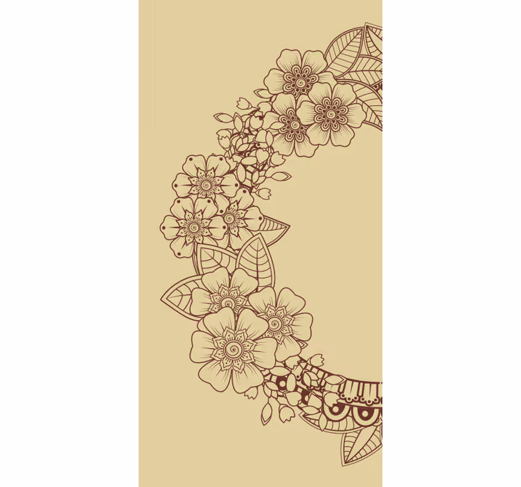 Blomsterkonturdesign rullegardiner med blomster - TenStickers