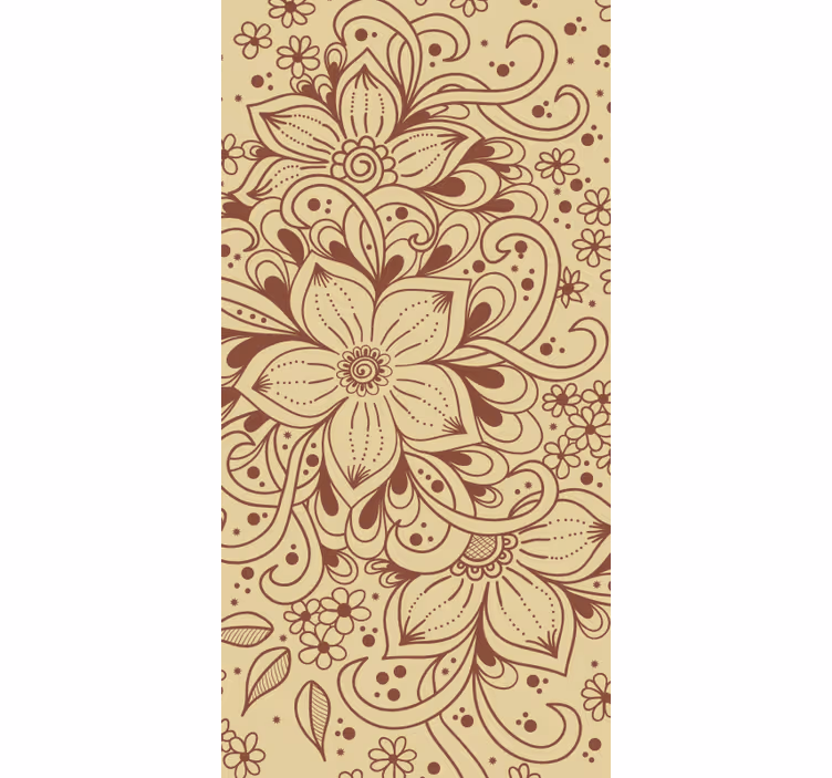 Blomstret paisley mønster rustikke rullegardiner - TenStickers