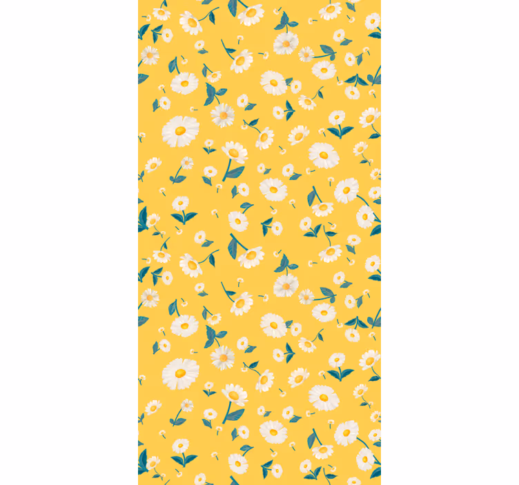 Lyse gule blomster køkken rullegardin - TenStickers