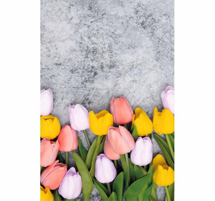 Livlige tulipaner Blomster og planter på rullegardin - TenStickers