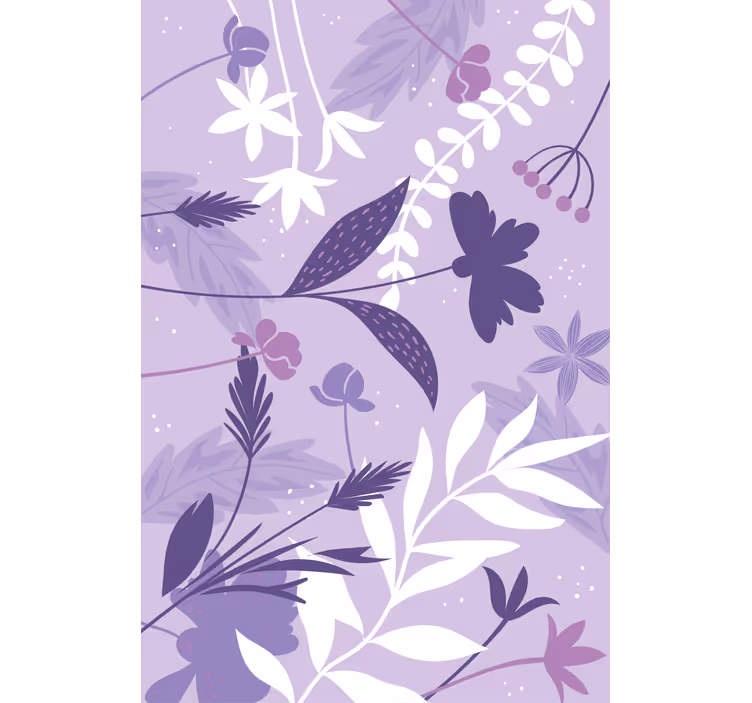 Lilla blomstermønster rullegardin - TenStickers