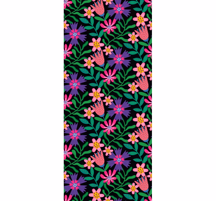 Blomsterharmonidesign Blomster og planter på rullegardin - TenStickers