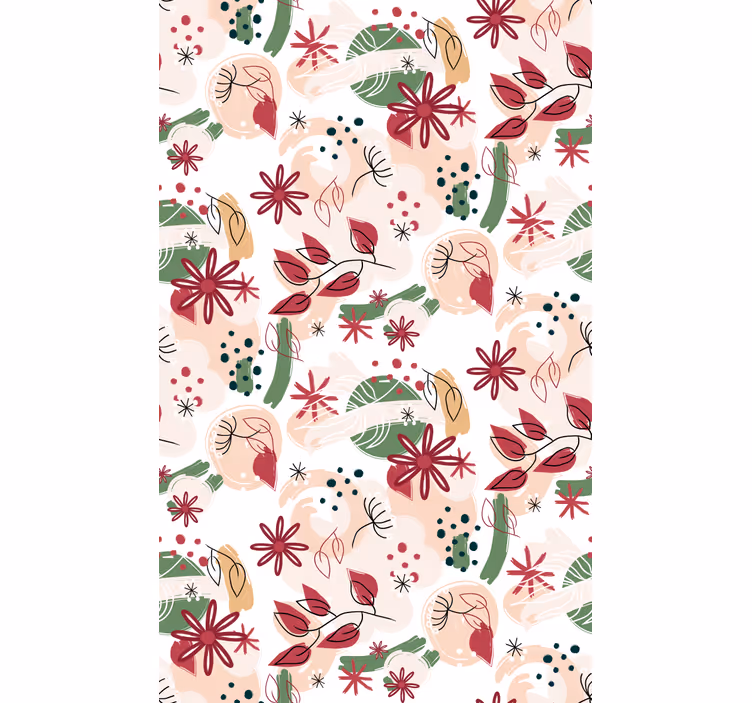 Abstrakt med blomster blomsterRullegardin - TenStickers