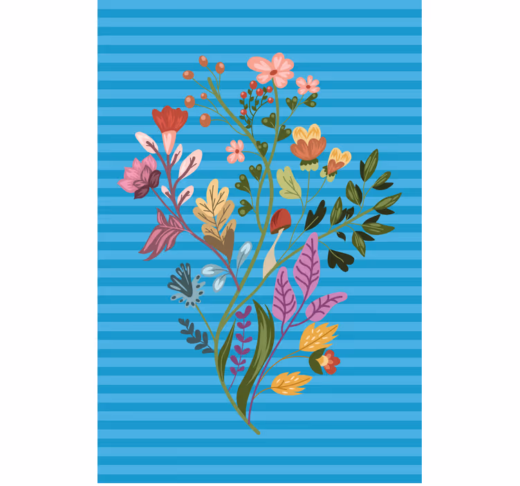 Botanisk arrangement rullegardiner med blomster - TenStickers