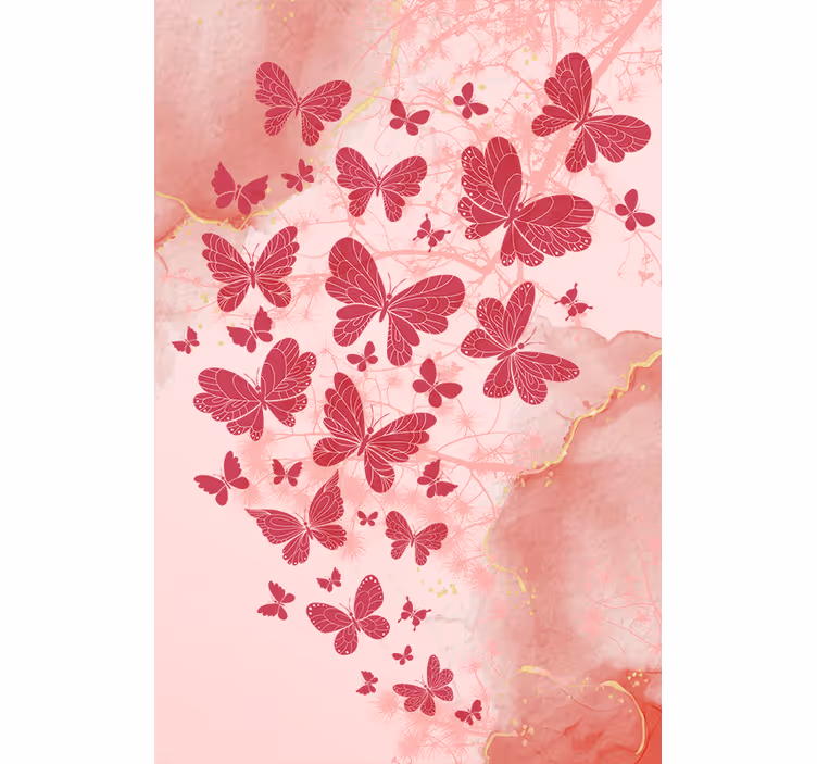 Elegante lyserøde sommerfugle sommerfuglRullegardin - TenStickers