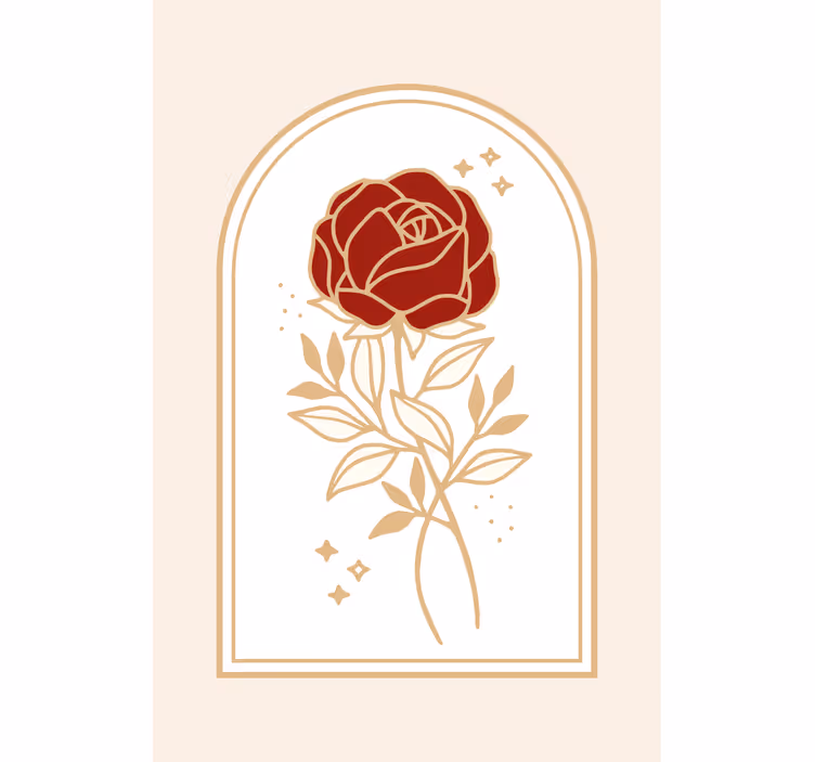 Beige buet rose elegante rullegardiner - TenStickers