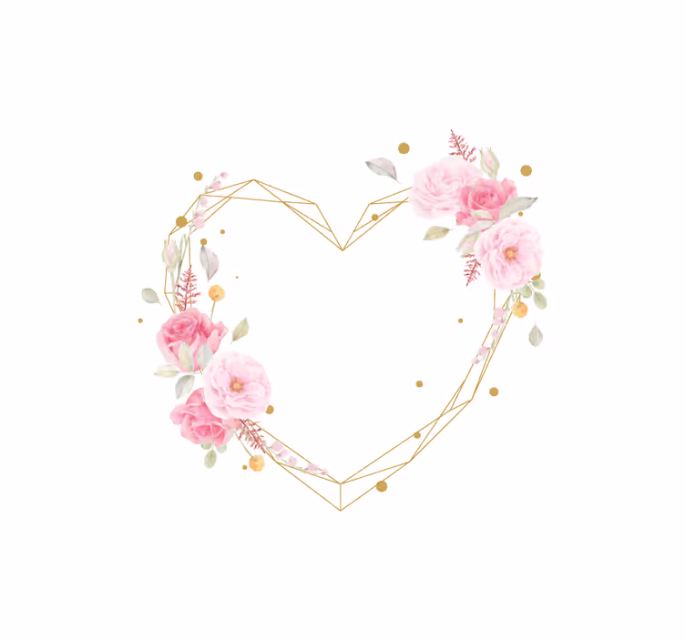 Hjerte arrangement rullegardiner med blomster - TenStickers