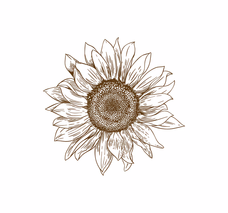 Illustration stor solsikkeblomst - TenStickers