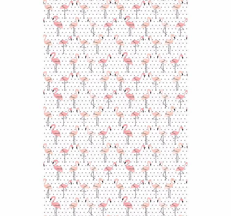 Lyserød flamingo og sorte små prikker rullgardin - TenStickers