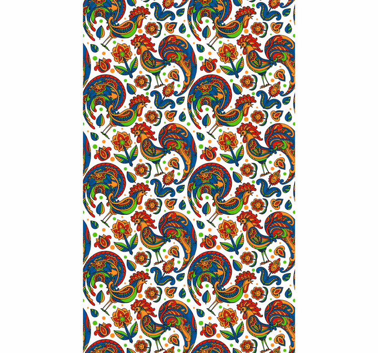 Farverige haner dyr rullegardin - TenStickers