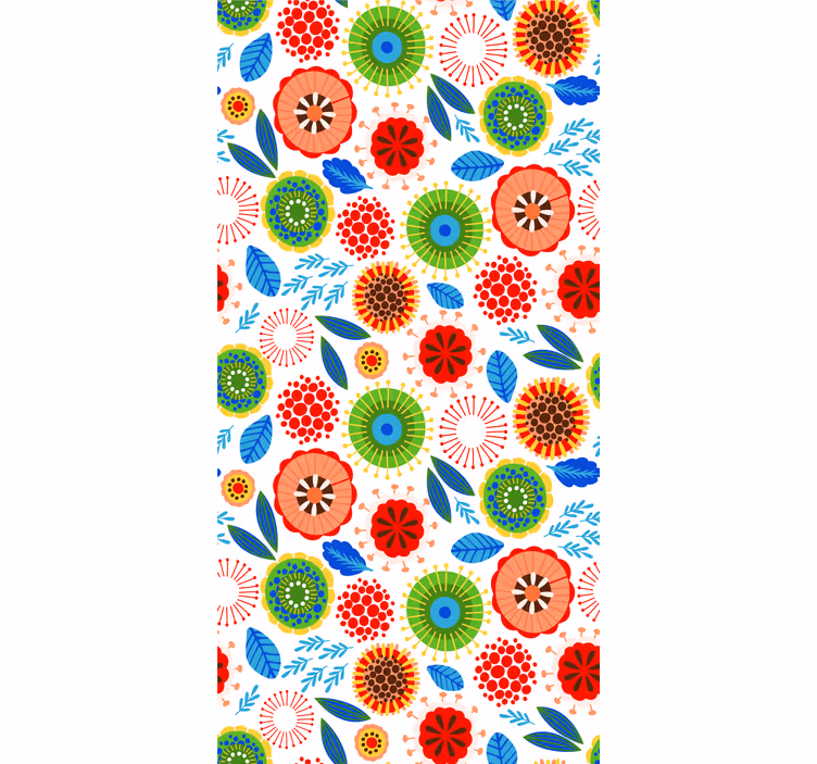 Flerfarvet polsk blomsterRullegardin - TenStickers