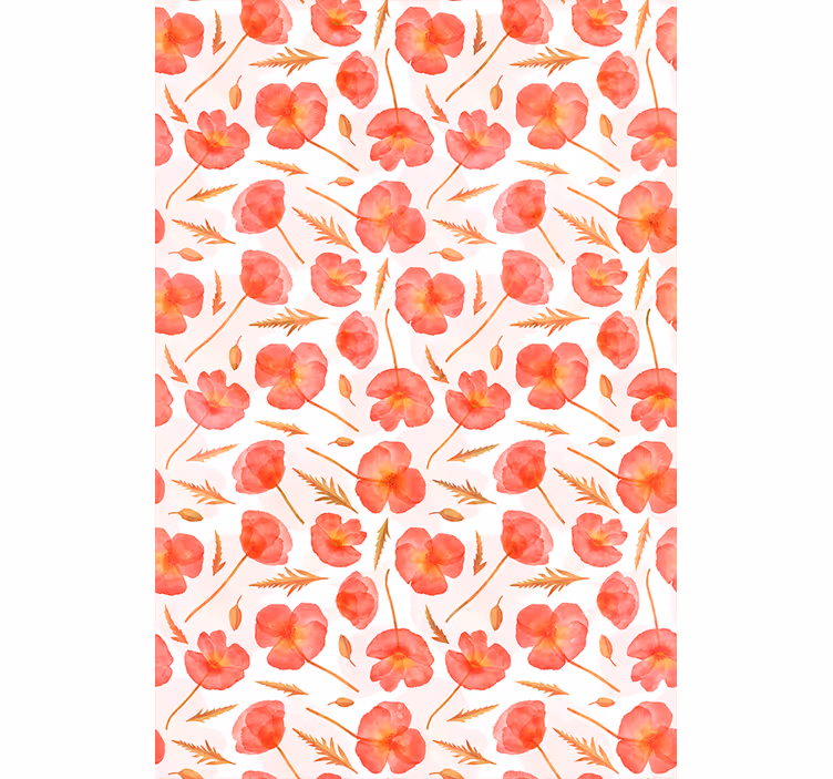 Delikate blomstermønstre Blomster og planter på rullegardin - TenStickers