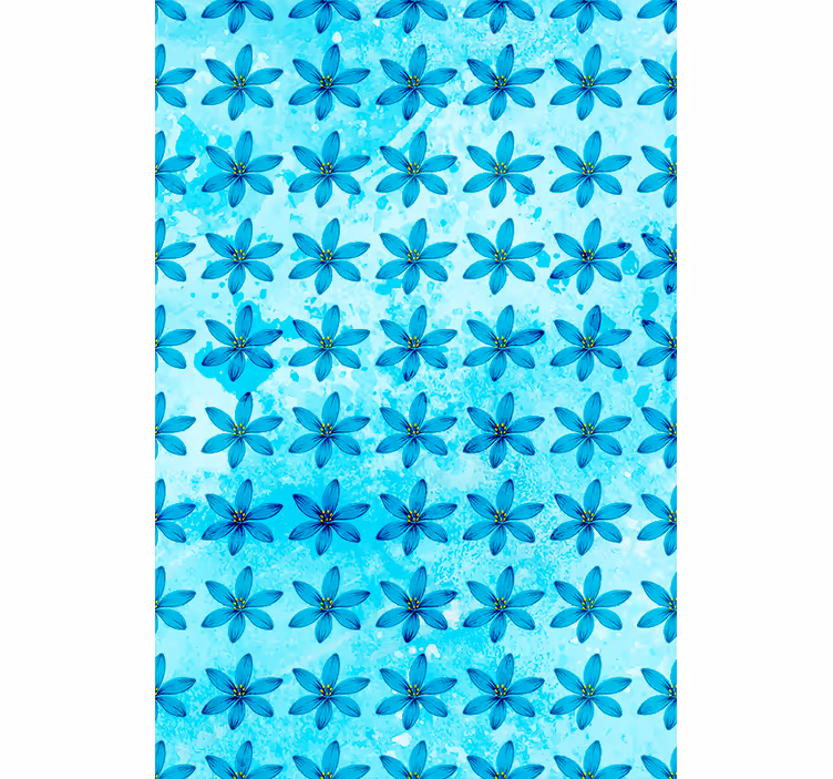 Smukke blå blomster Blomster og planter på rullegardin - TenStickers