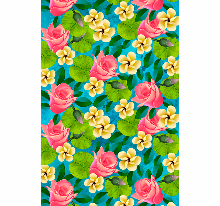 Farverige blomster og planteRullegardiner - TenStickers