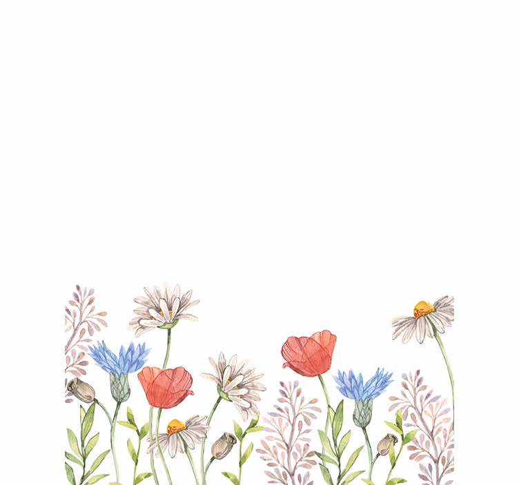 Akvarel forårsblomster og planteRullegardin - TenStickers
