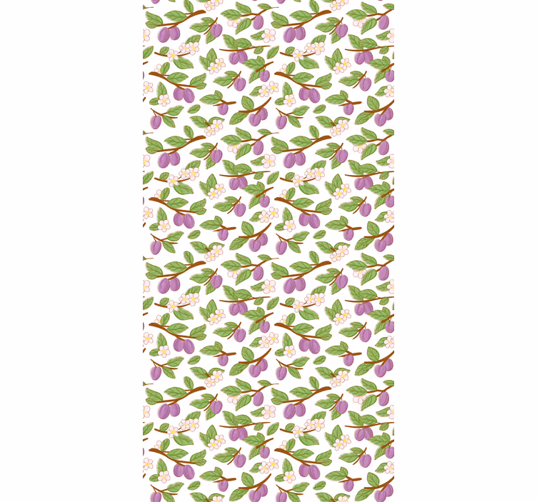 Blommeblomst mønster frugt rullegardin - TenStickers