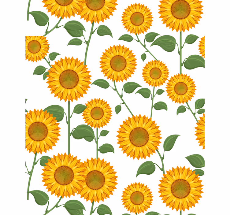 Animerede solsikker blomsterRullegardiner - TenStickers