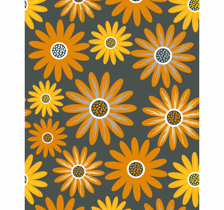 Blomster og planter på rullegardin glad blomsterarrangement - TenStickers