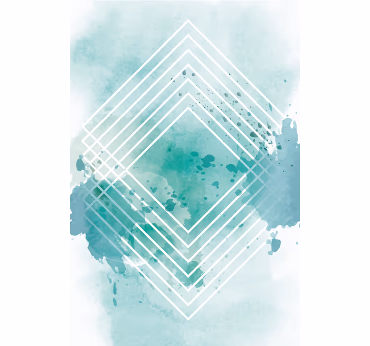 Grøn abstrakt polygonal stue rullgardin - TenStickers
