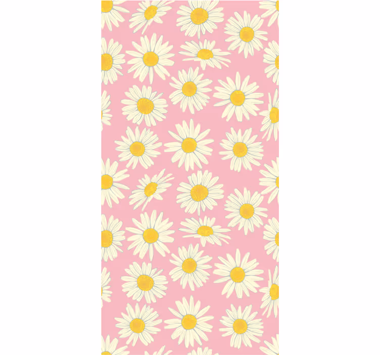 Daisy mønster blomstrer Blomster og planter på rullegardin - TenStickers