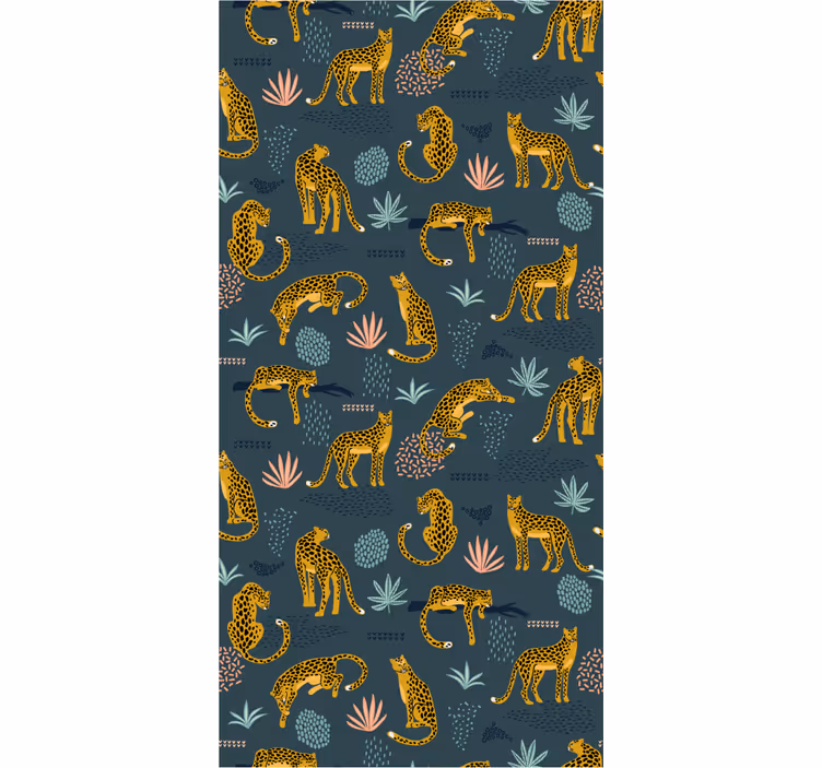Leopard jungle print dyr på rullegardiner - TenStickers