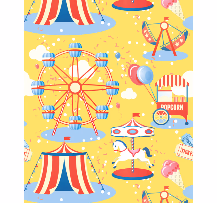 Karneval joyride sjove rullegardiner - TenStickers