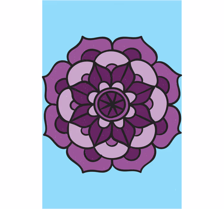 Indviklet lilla blomst rullegardiner med blomster - TenStickers